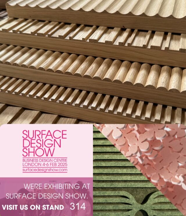 Join Us at The Surface Design Show – Stand No. 314

Discover the finest natural solid wood fluted and reeded panels from the UK’s leading suppliers and experience at firsthand the beauty, quality, and craftsmanship of our premium wood panels.

Whether you’re an architect, designer, or industry professional, our team will be on hand to showcase our stunning range, and answer any questions. We look forward to seeing you.

#reeded #fluted #curved  #wallpanelling #wallpanels #cncwoodworking #bespokefurniture #curvedkitchen #bespokekitchen #kitchendesign #flutedcabinets #flutedpanel #kitchenisland #interiordesign #interiordetailing #joinery #bespokejoinery #flutedkitchen #receptiondesk #architecture #architecturelovers #interiordesign #bar #sds25